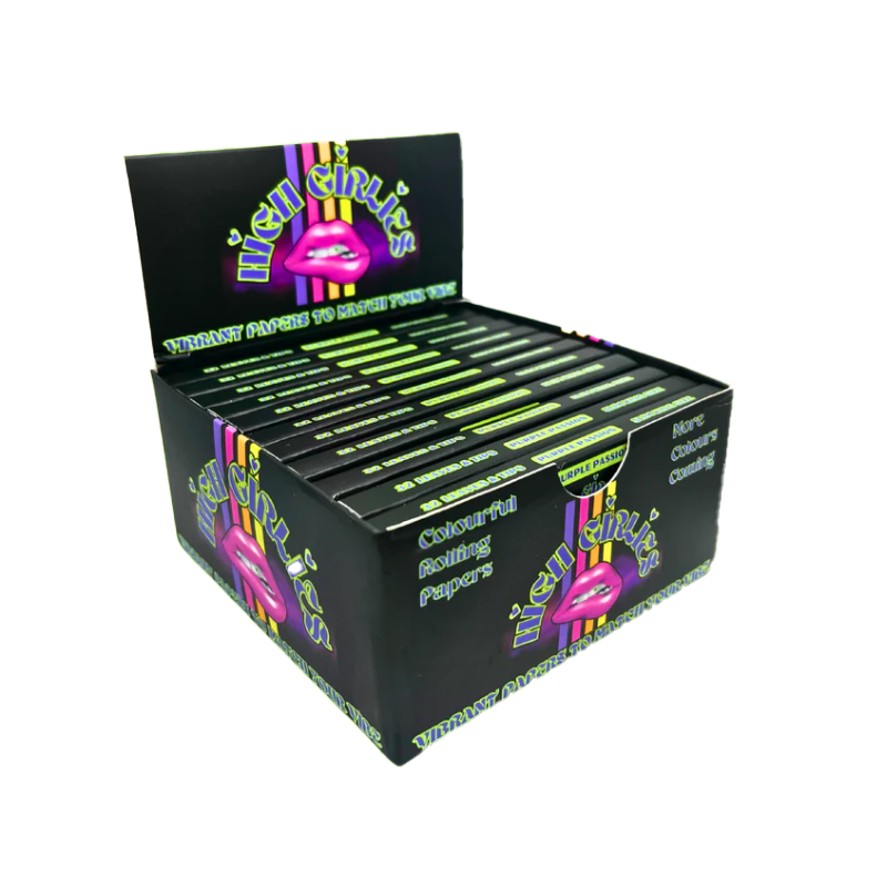 Colourful Rolling Papers & Tips - Purple Passion - King Size Slim - Box of 22 Booklets