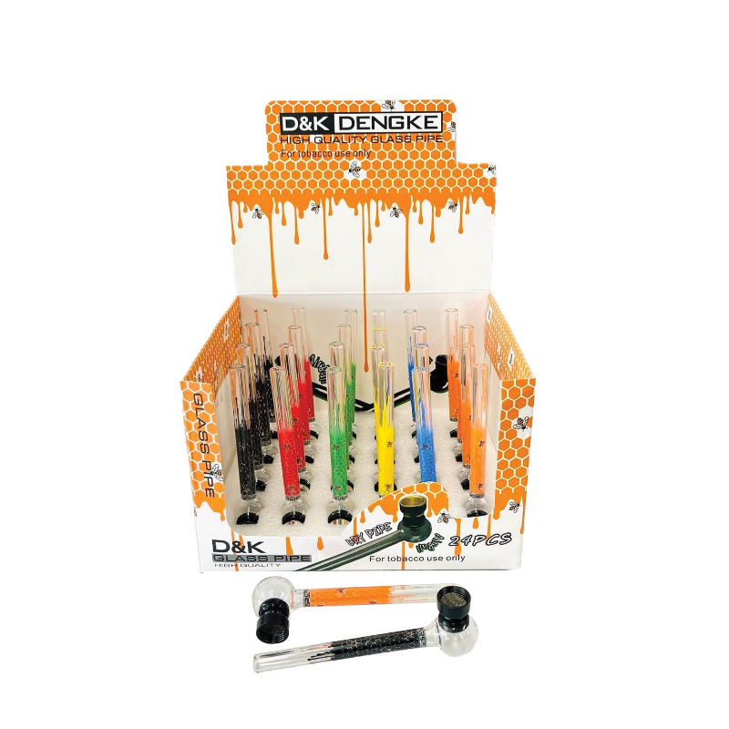 D&K Honey Bee's Design Glass Pipe 12cm SM-2691 x 24 pipes