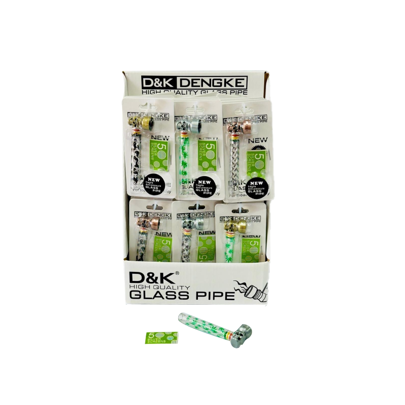 D&K Glass Pipe & Silver Screen 10cm SM-3228 x 24