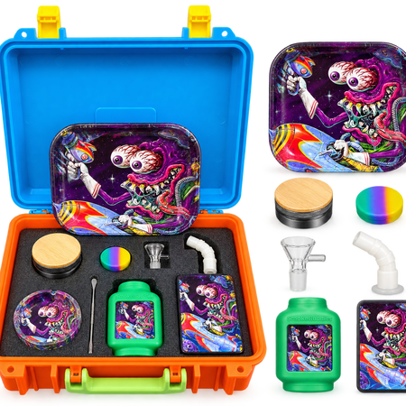 Premium Portable Smoke Kit Gift Set – Alien-themed Complete Travel Kit with Carrying Case & Accessories