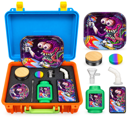 Premium Portable Smoke Kit Gift Set – Alien-themed Complete Travel Kit with Carrying Case & Accessories