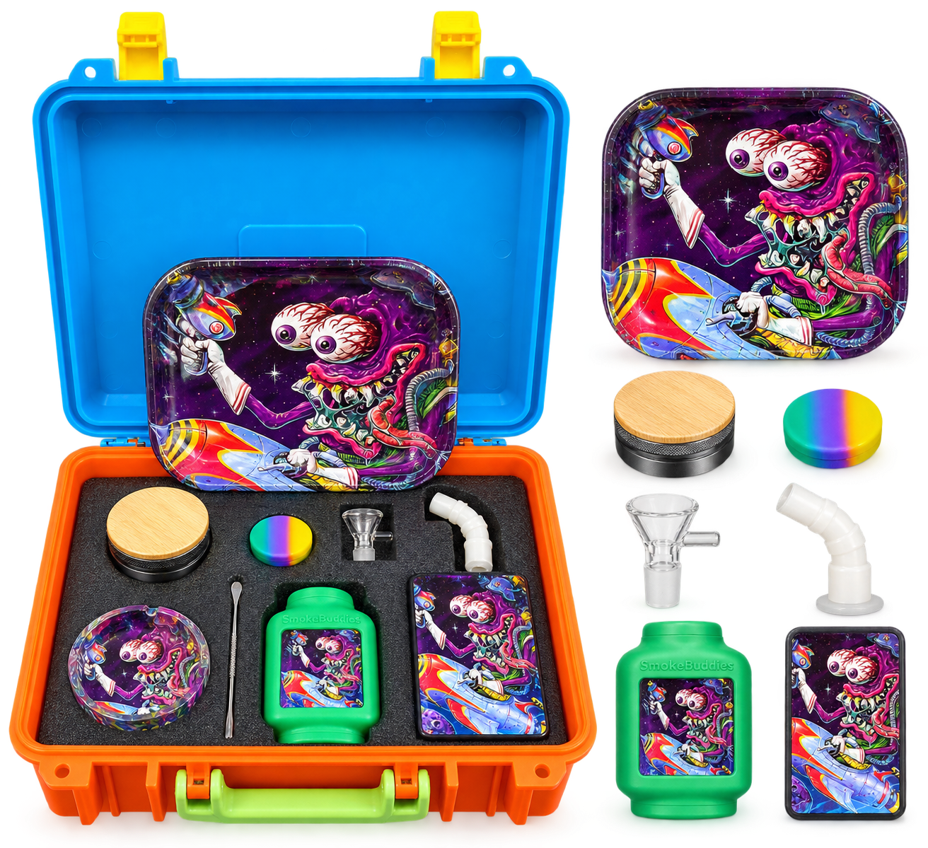 Premium Portable Smoke Kit Gift Set – Alien-themed Complete Travel Kit with Carrying Case & Accessories