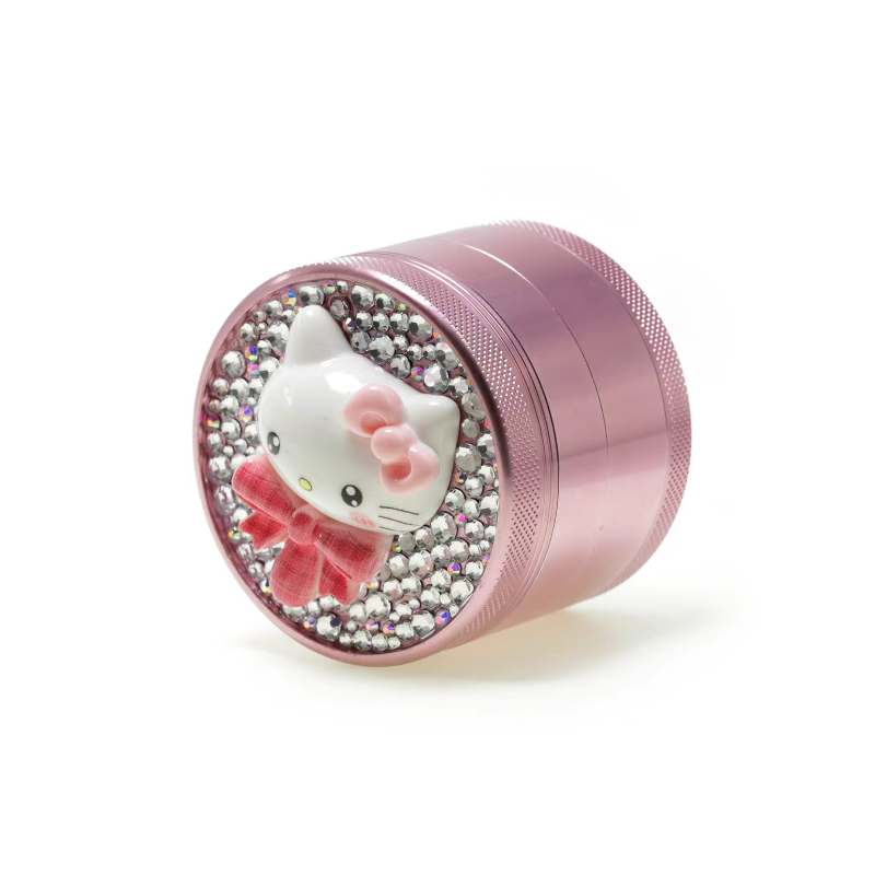 D&K Herb Metal Crystal Grinder Cute Cat 63mm 6 Pack