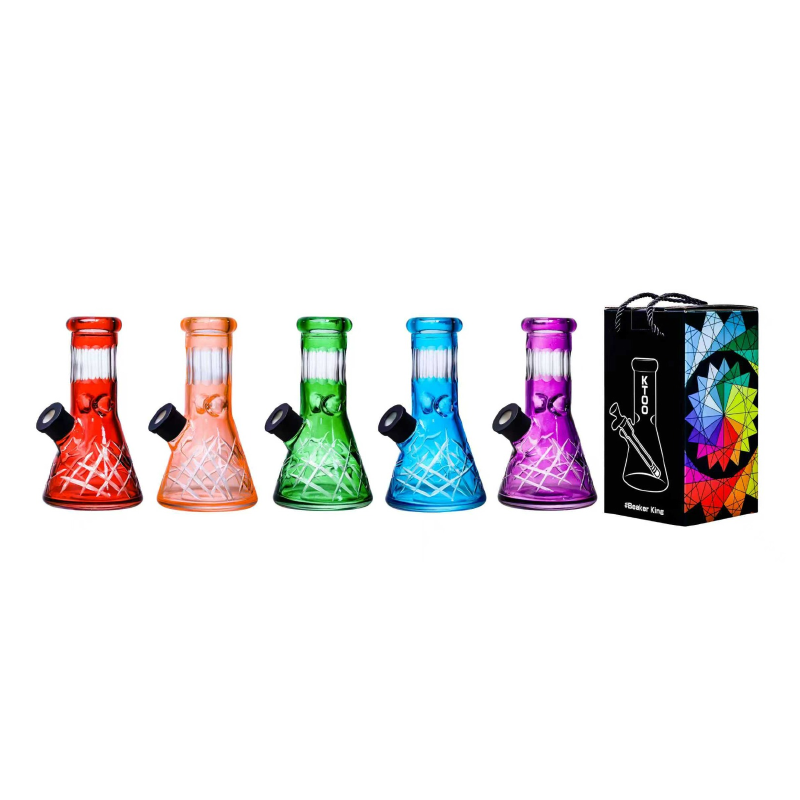 Glass Beaker Bong Assorted Colors 7mm – 8 Inches Assorted Colors SS-4409