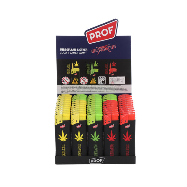 Prof Colour Flame Turbo  Flame Windproof Lighter x 50
