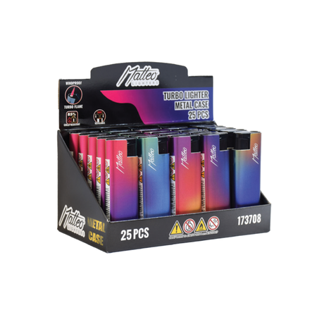 Matteo Metal Turbo Lighter Gradient Windproof 25 pack