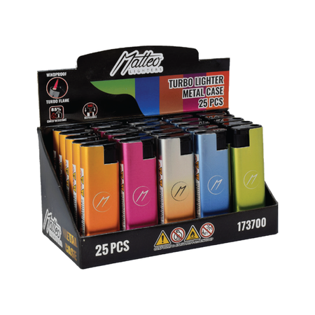 Matteo Metal Turbo Lighter Mat Destinty Windproof 25 pack