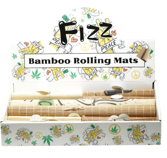 Exclusive Fizz Assorted Bamboo Rolling Mats Display Accessory - 32 x rolling mats