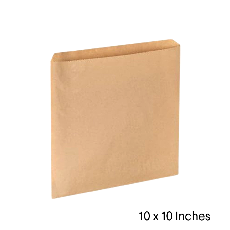 Kraft Brown Paper Bags - Strung - 10" x 10" - Pack of 1000