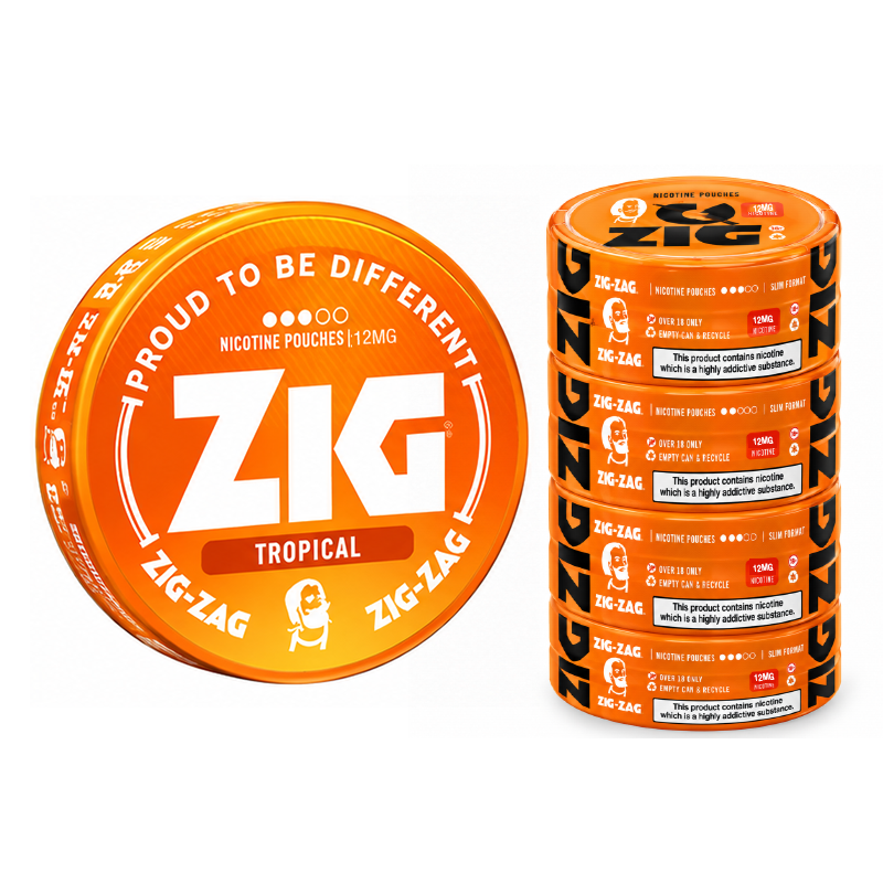 Zig Nicotine Pouches – Tropical 12MG Pack of 5