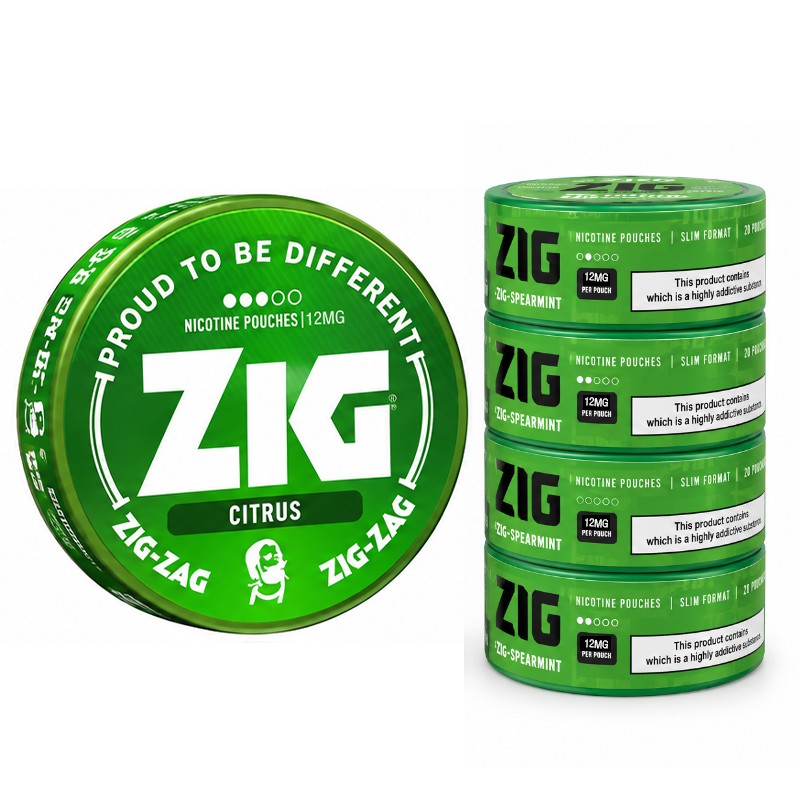 Zig Nicotine Pouches – Citrus 12MG Pack of 5