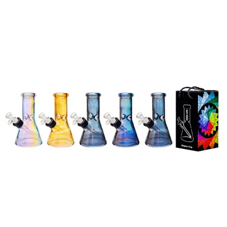 Glass Beaker Bong Metallic Colour 7mm – 8 Inches Assorted Colours FE-3501