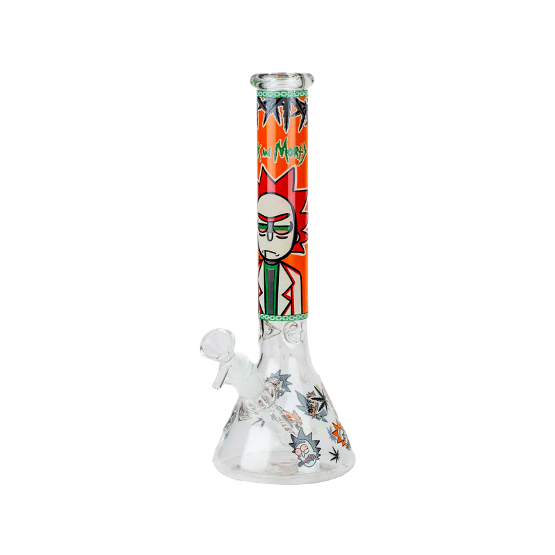 12" RM Cartoon Glow In The Dark Beaker Bong Assorted Colors SS5415