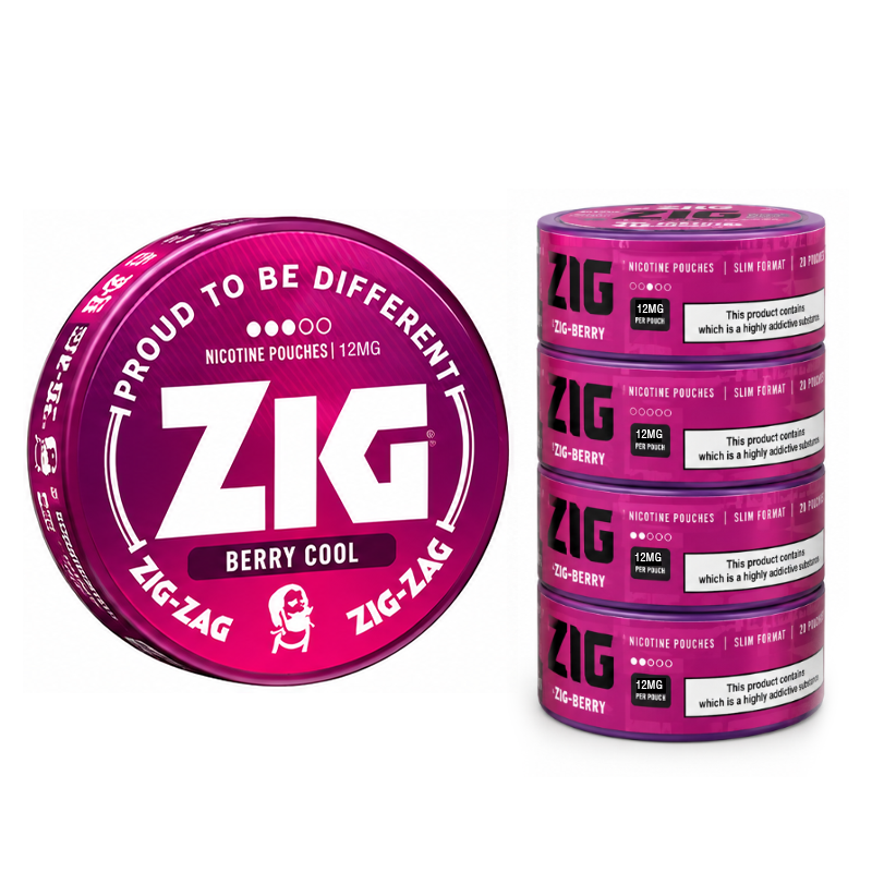 Zig Nicotine Pouches – Berry Cool 12MG Pack of 5