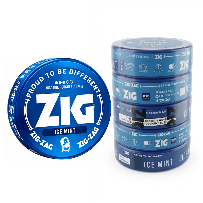 Zig Nicotine Pouches – Ice Mint 12MG Pack of 5