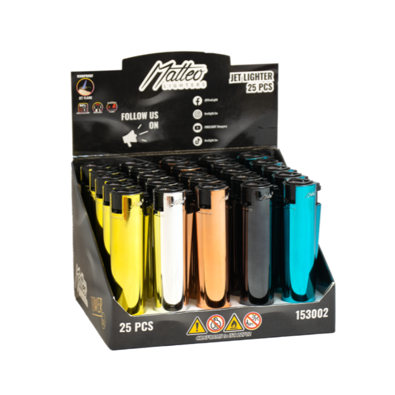 Jet Lighter 153002 Matteo Tower XL Elegant color 25 pack