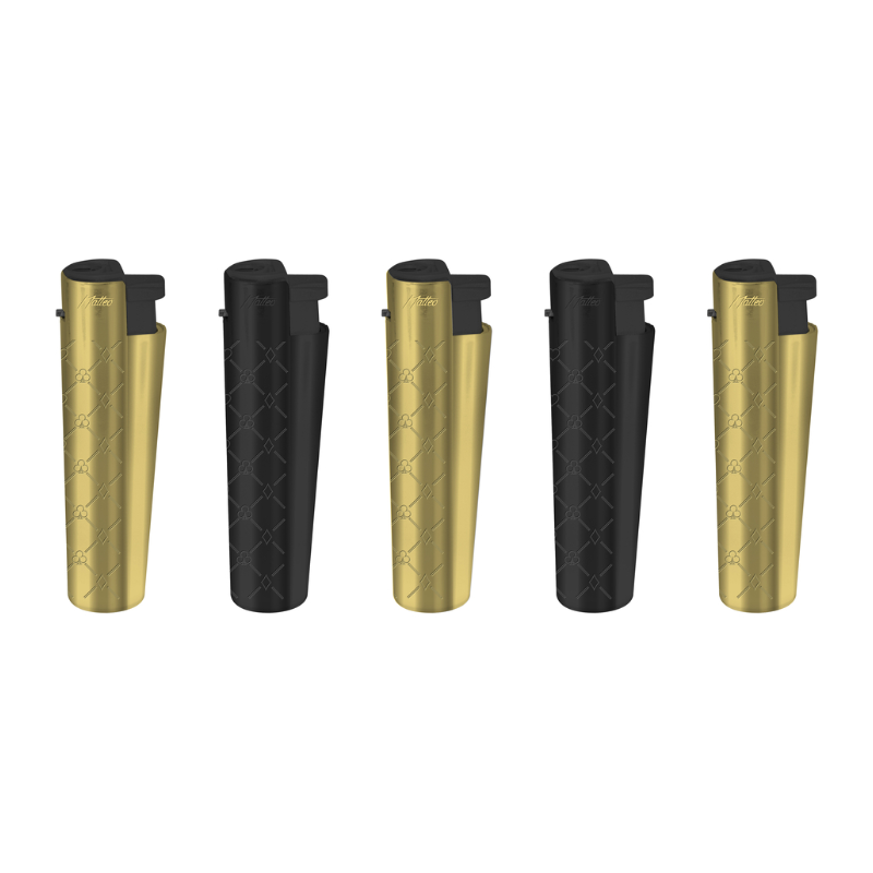 Jet Lighter 153003 Matteo Tower XL Gold black poker 25 pack