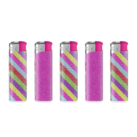 Electronic Lighter 161010 Matteo Glitter label Rainbow 50pack