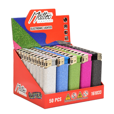 Electronic Lighter 161033 Matteo Glitter Pretty 50pack