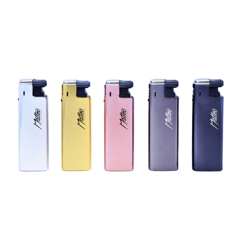 Turbo Windproof Lighter 173002 Matteo in Metal case Elegant 25 pack