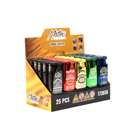 Turbo Lighter 173036 Matteo in Metal case Whiskey 25 pack