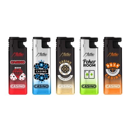 Turbo Lighter 173038 Matteo in Metal case Casino 25 pack