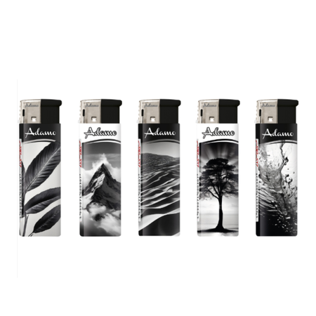 Electronic Lighter 1881050 Adamo Design Label - Black and White 50pack