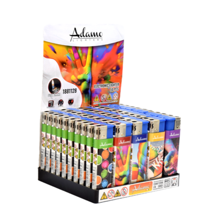 Electronic Lighter 1881128 Adamo Design Label - Colorful 50pack
