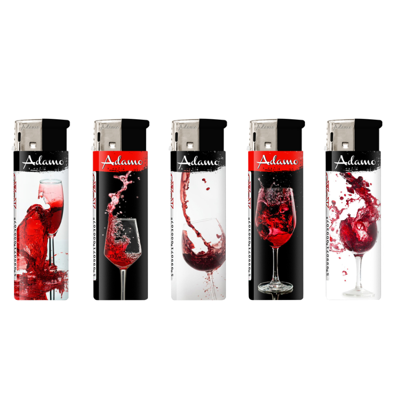 Electronic Lighter 1881143 Adamo Design Label - Wine 50pack