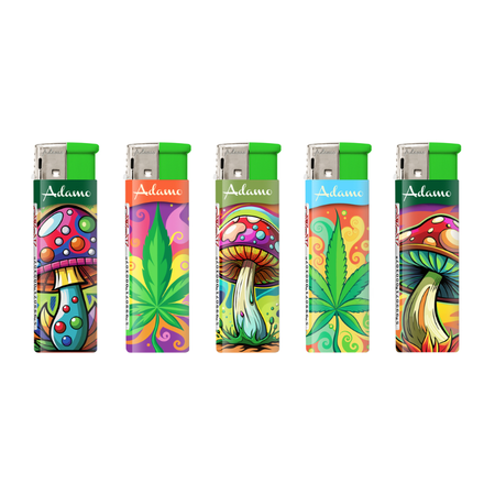 Electronic Lighter 1881199 Adamo Design label Mushroom and weed 50 pack