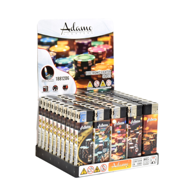 Electronic Lighter 1881206 Adamo Design Label - Casino 50pack