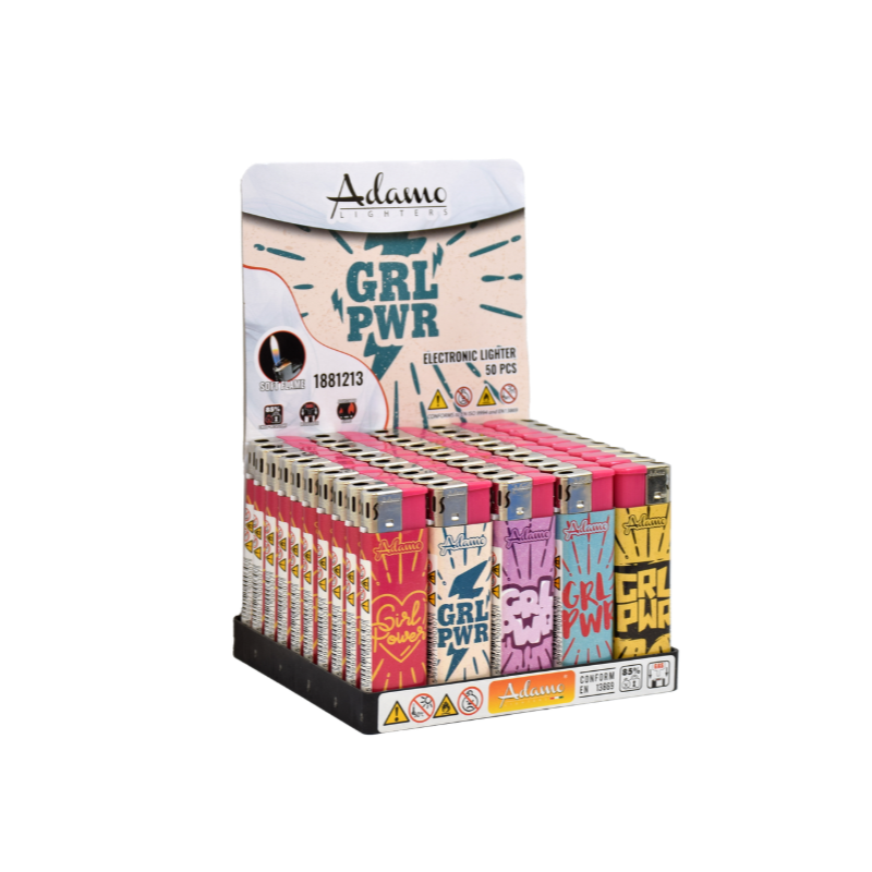 Electronic Lighter 1881213 Adamo Design label Girl power 50 pack