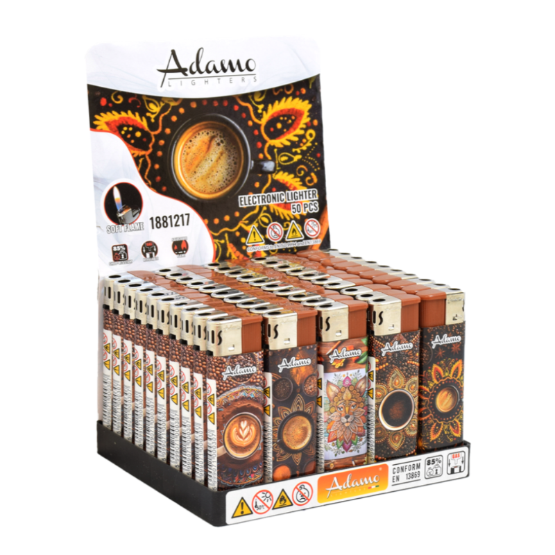 Electronic Lighter 1881217 Adamo Design Label - Mandala Coffee 50pack
