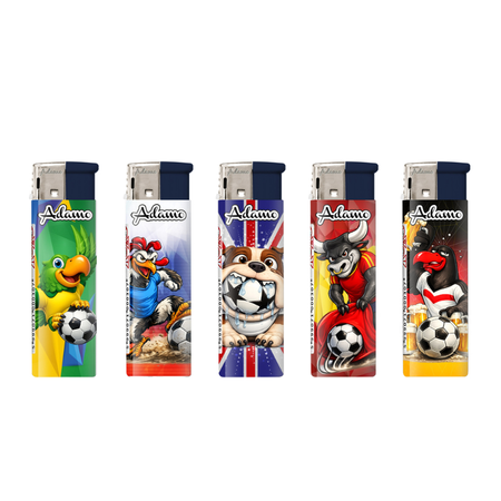 Electronic Lighter 1881337 Adamo Design label Football Animals 50 pack