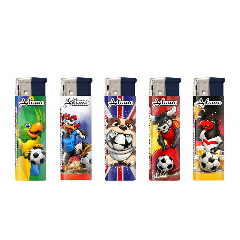 Electronic Lighter 1881337 Adamo Design label Football Animals 50 pack