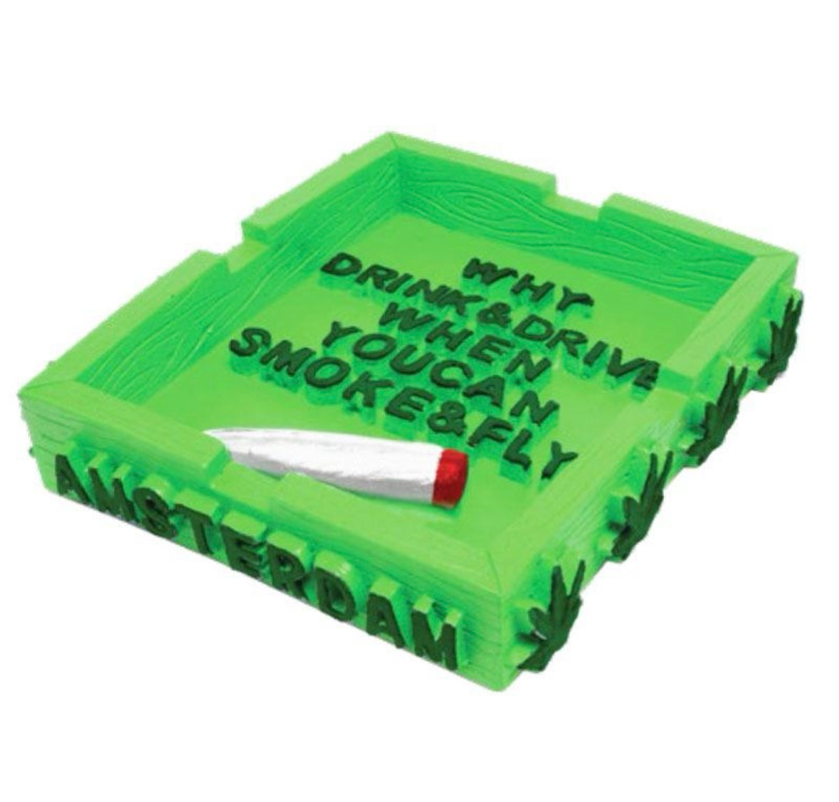 AMSTERDAM Resin Green Square Ashtray x 1