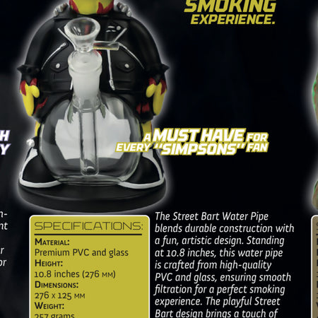 Street Bart Simpson Pvc Glass Water Pipe Bong 10.8 inches