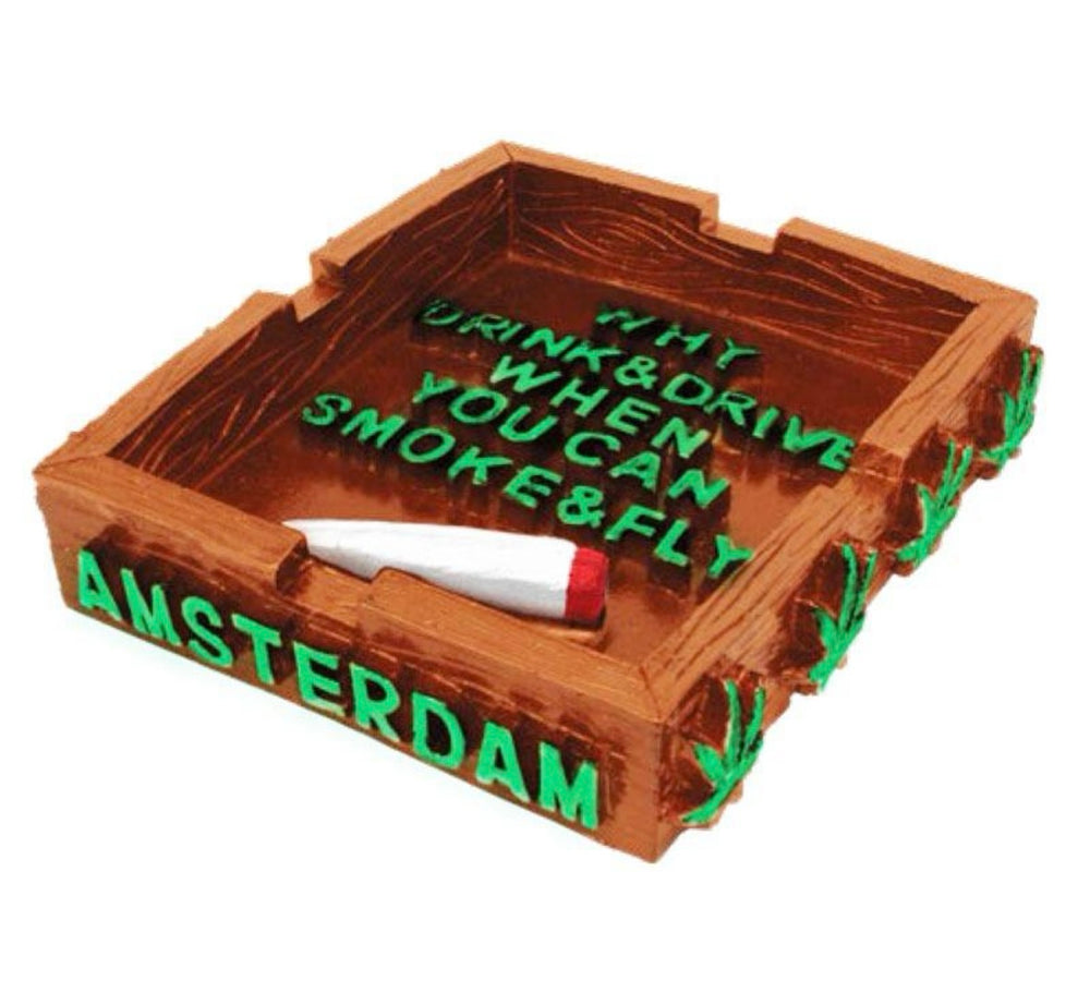 AMSTERDAM Resin Brown Square Ashtray x 1