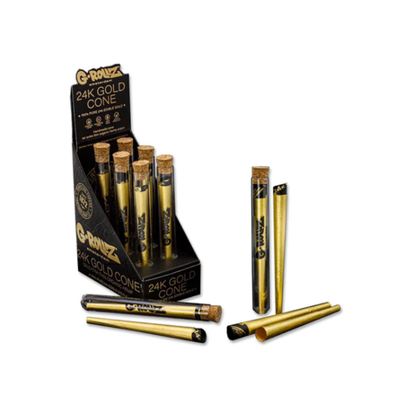 G-Rollz - 24K Gold Pre-Rolled Cone in Glass Tube 6 pack