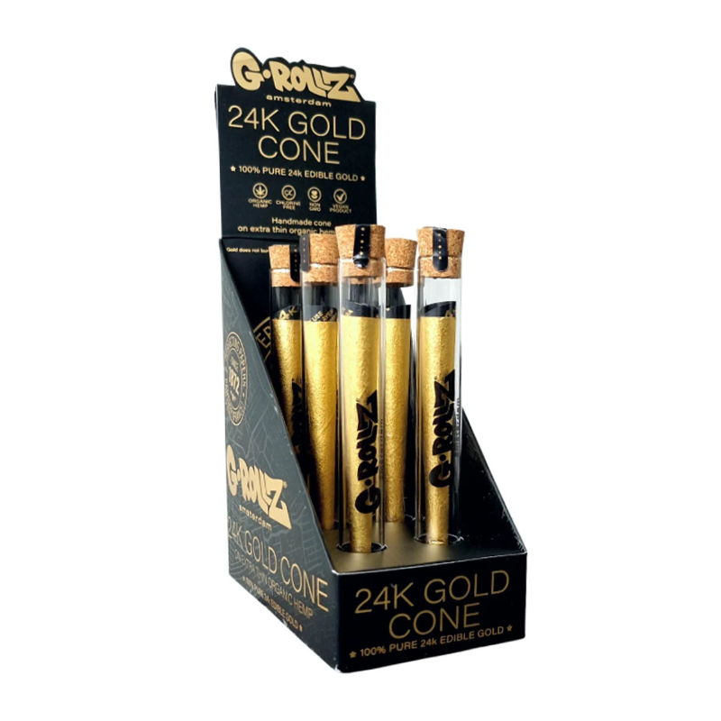 G-Rollz - 24K Gold Pre-Rolled Cone in Glass Tube 6 pack