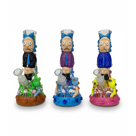 Rick and Morty Ugly Glass Bong 25cm Assorted Colour x 1