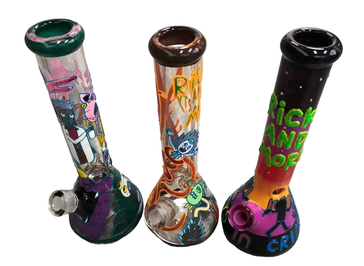 Rick and Morty Glow in the Dark Glass Bong 35cm x 1