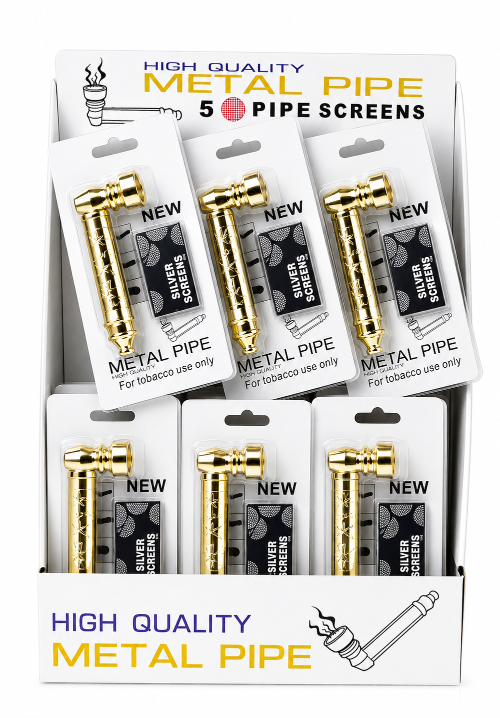 High Quality Gold Metal Pipe & Silver Screen Gold Design  x 24 SS-0699