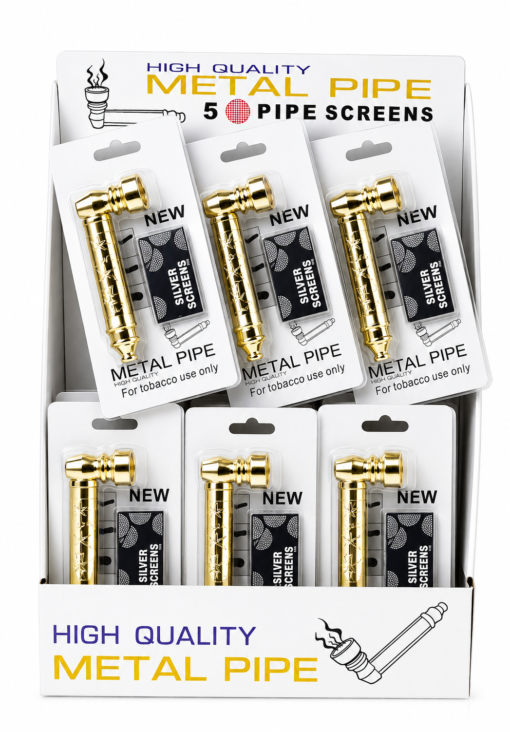 High Quality Gold Metal Pipe & Silver Screen Gold Design  x 24 SS-0699