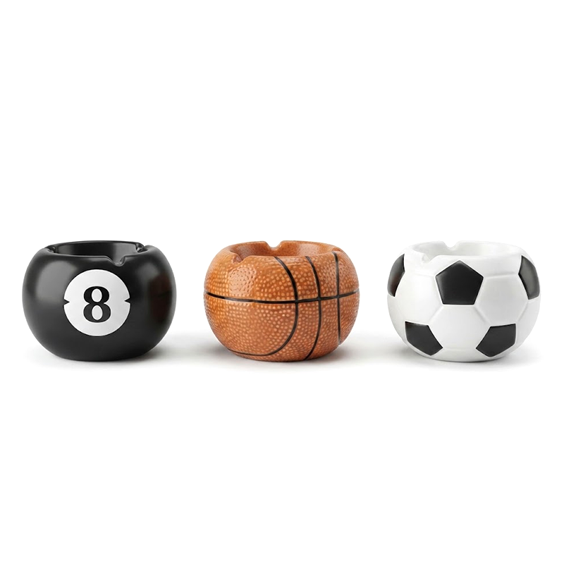 Sports Ball Ceramic Ashtray – Assorted Billiard, Basketball & Football Designs | Novelty Smoking Ashtray SS-0925
