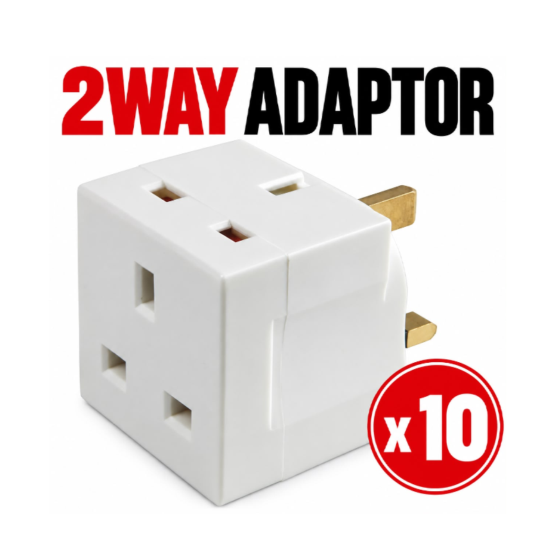 2 Way Multi Plug Power Adaptor X 10