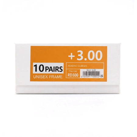 10 Pairs +3.00 Reading Glasses – Unisex Frames | RD400