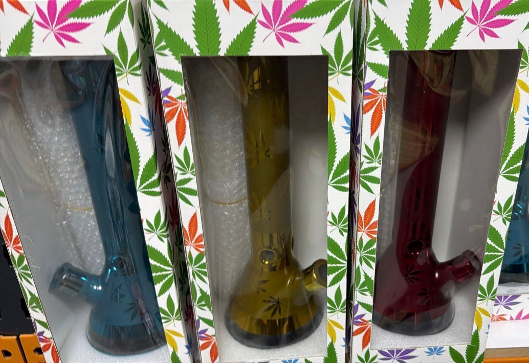 18" Leaf Large 7 mm metallic classic beaker bong Water Pipe Assorted Colour