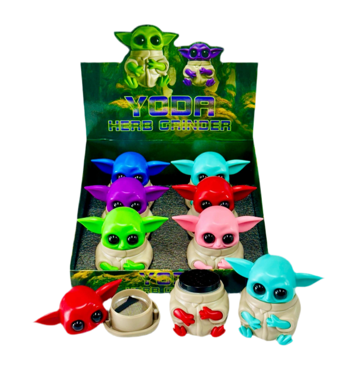 SINGLE Novelty Herb Grinder Multifunctional Zinc Alloy Assorted Colours x 1