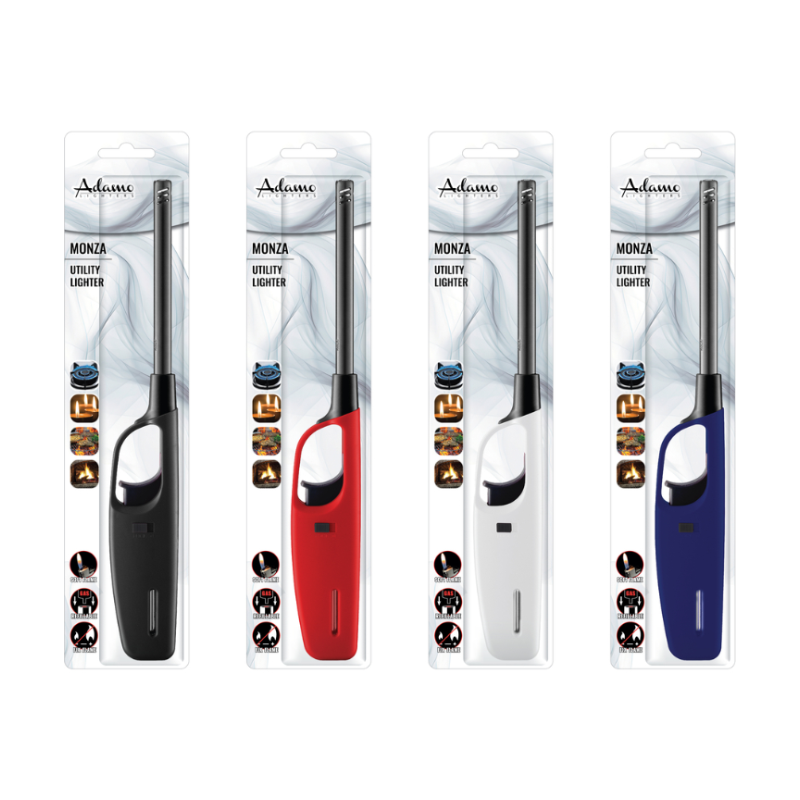 Utility Cooker Lighter 342500 Adamo Monza Long HC KRWB Blister 24 pack